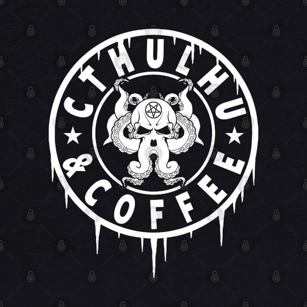 CTHULHU AND LOVECRAFT - CTHULHU AND COFFEE by Tshirt Samurai